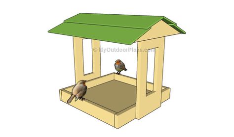 Platform Bird Feeder Plans | Free Outdoor Plans - DIY Shed, Wooden Playhouse, Bbq, Woodworking Projects Large Dog House Plans, Build A Platform Bed, Extra Large Dog House, Platform Bird Feeder, How To Build Abs, Bird Feeder Plans, Large Dog House, Dog House Plans, Bird House Plans