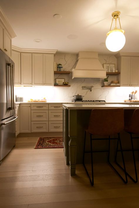 Kitchen Lighting At Night, Kitchen Night Light, Canned Lighting, Home Habits, Front Closet, Nightly Routine, Cream Bedding, Diy Playbook, Florida House