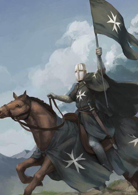 Hospitaller Knights, Medieval America, Knight Hospitaller, Order Of Knights, Cavalry Charge, Aesthetic Medieval, Medieval Horse, Knights Hospitaller, Crusader Knight