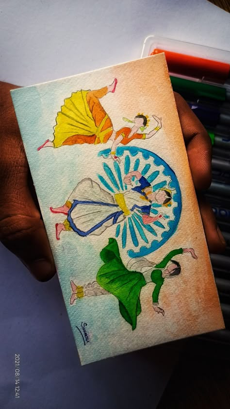 India Related Paintings, Aesthetic Independence Day Drawing, Aesthetic Watercolor Drawing, Independence Day Drawing Watercolor, Independence Day Watercolor Painting, Drawings For Independence Day, Independence Day Drawing Ideas Creative, Independence Day India Painting, Indian Independence Day Painting