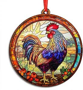 Amazon.com: OASSIE Chicken, Rooster Decor, Christmas Ornaments 2024 - Farmhouse Christmas Decor, Chicken Themed Gifts for Friends, Family, Rustic Farmhouse Decor - Christmas Tree Decoration Suncatcher Ornaments : CDs & Vinyl Christmas Alternative, Alternative Gifts, Rooster Decor, Ornament Ideas, Farmhouse Christmas Decor, Themed Gifts, Rustic Farmhouse Decor, Christmas Tree Decoration, Farmhouse Christmas