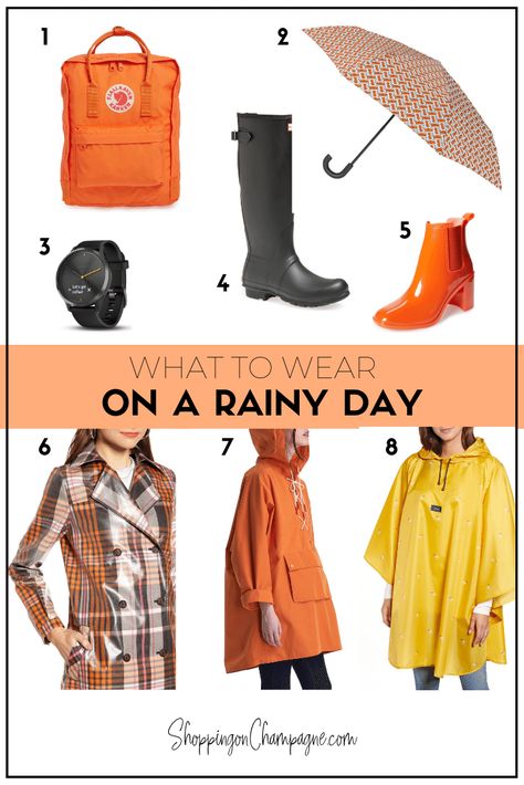 What to Wear on a Rainy Day  - Essentials to look cute and fashionable in rainy weather! Rainy Day Outfit Fall 2023, Rainy Day Essentials, What To Wear In The Rain, Rainy Season Outfits For Women, Rainy Season Clothes, London Outfit Summer, Outfit Journal, Nancy Queen, Rainy Weather Outfits