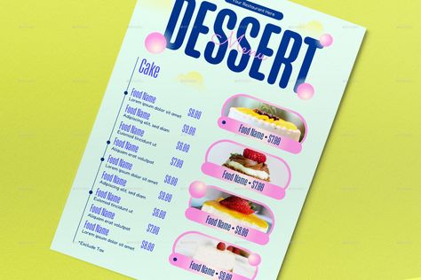 Light Blue Y2K Dessert Food Menu Blue Y2k, Food Names, File Organization, Buy Lights, Food Menu, Graphic Design Art, Dessert, Dessert Recipes, Restaurant