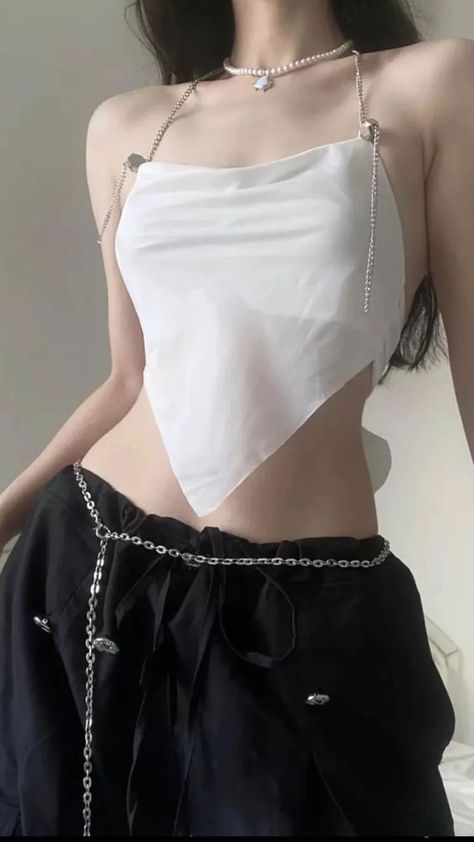 Patchwork Crop Top, Backless Tank Top, Women Y2k, Mode Inspo, Solid Clothes, Y2k Aesthetic, Casual Style Outfits, Cropped Top, Look Fashion