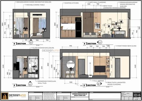 Interior Elevation, Furniture Details Drawing, Interior Architecture Sketch, Apartemen Studio, Interior Presentation, Interior Design Portfolio Layout, Furniture Design Sketches, Interior Layout, Interior Design Renderings