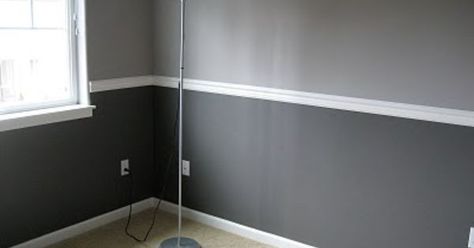 Top 25 ideas about Two Toned Walls on Pinterest | Two tone walls ... 2 Tone Grey Walls, Two Tone Grey Walls, Grey Wall Ideas, Wall Paint Ideas Bedroom, White Chair Rail, Half Painted Walls, Two Tone Walls, Gray Bedroom Walls, Grey Walls Living Room