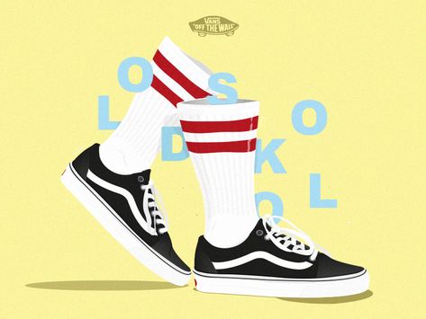 Illustration Vans by Ydesign on Dribbble Sneakers Illustration, Walk Idea, Shoe Poster, Shoes Illustration, Sneaker Art, Van Design, Walking Sneakers, Vans Sneakers, Old Skool