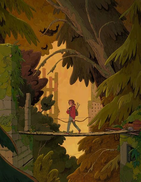 The Last Of Us Screenshots, Elven Minecraft, Apocalypse Drawing, Mythical Landscapes, Scenery Sketch, Apocalypse Illustration, Poetry Art, Ellie Williams, Film Inspiration