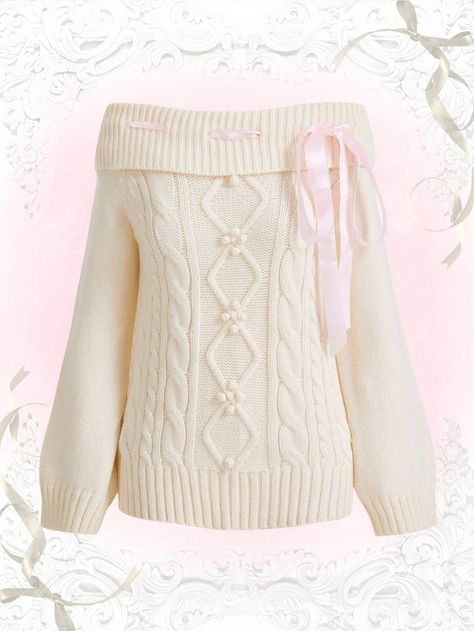 Cable Knit Sweater Womens, Style Kawaii, Kawaii Fashion Outfits, Cable Knit Jumper, Mode Inspo, Really Cute Outfits, Kawaii Clothes, Girly Outfits, Dream Clothes