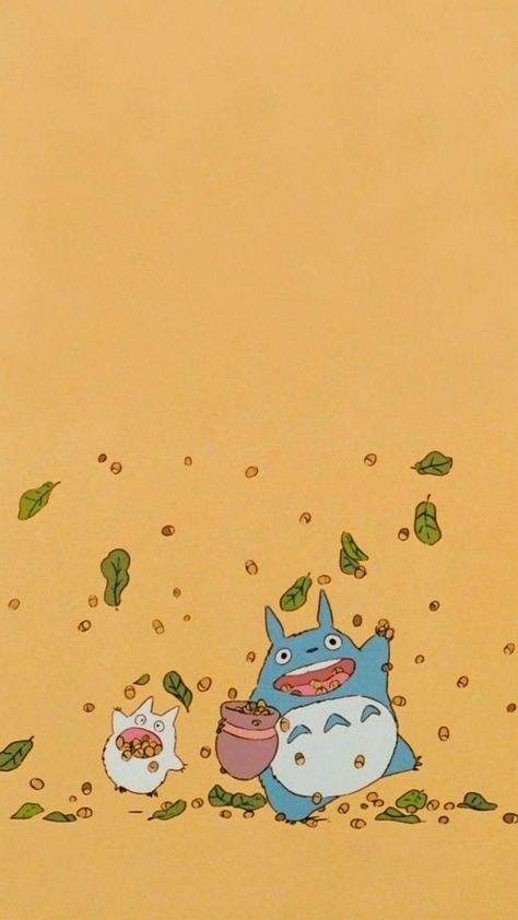 Totoro Fall Wallpaper, Pumpkin Inspo, Totoro Art, Art Studio Ghibli, Ghibli Characters, Studio Ghibli Characters, Art Sketches Doodles, Ghibli Artwork, Cute Fall Wallpaper