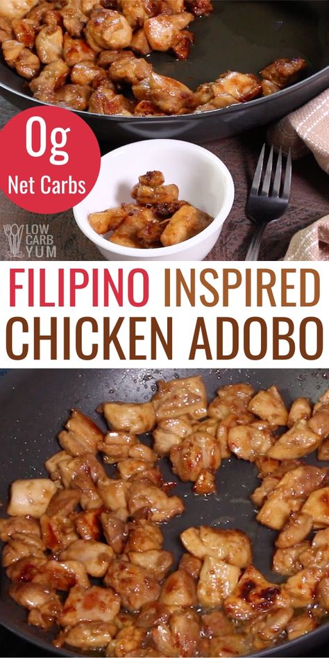 Chicken Adobo Filipino, Chicken Adobo Recipe, Filipino Chicken Adobo, Chicken Adobo, Adobo Recipe, Low Carb Low Fat Recipes, Adobo Chicken, Low Carb Diet Recipes, Healthy Low Carb Recipes