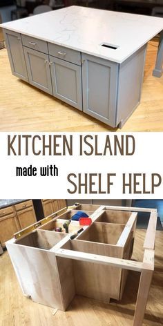 Diy Kitchen Island With Seating, Build Kitchen Island, Kitchen Island Makeover, Face Frames, Kitchen Island Storage, Kitchen Island Plans, Custom Kitchen Island, Building A Kitchen, Farmhouse Decor Ideas