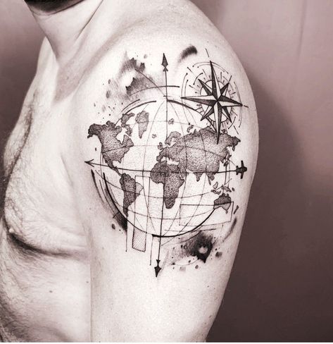 Inside Of Arm Tattoo, Shock Mansion, World Map Tattoos, Atlas Tattoo, Globe Tattoos, Art Inspired Tattoos, Dna Tattoo, Jaguar Tattoo, Design Tattoos