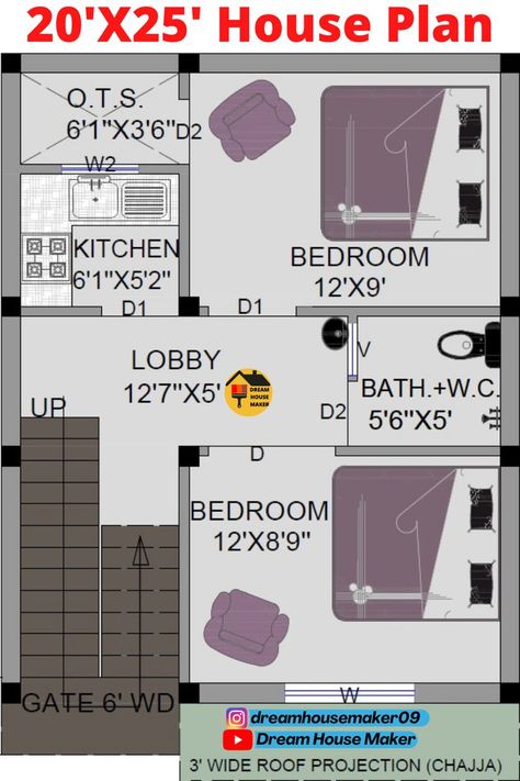 small house design 20x25 House Plans, North Facing House, House Floor Design, Dream Bath, House Layout Plans, Small House Plan, Modern House Plan, Small House Plans, House Layouts