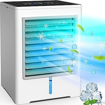 Amazon.com: Portable Air Conditioners Fan, Touch Screen Evaporative Air Cooler with 3 Speeds, Personal Air Conditioner with 1/3/6H Timing, Mini Desktop Cooling Fan for Room Office Desk Bedroom Car Camping Tent : Home & Kitchen Car Camping Tent, Car Tent Camping, Air Conditioner Covers, Room Cooler, Creative Room, Evaporative Air Cooler, Portable Air Conditioners, Cooler Designs, Wind Direction