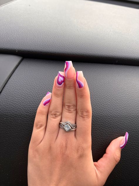 Pride Fits, Nail Inspo 2023, Flag Nails, Rainbow Nails Design, So Make The Friendship Bracelets, Pride Nails, Hippie Nails, Gel Nails Diy, Long Acrylic Nails Coffin