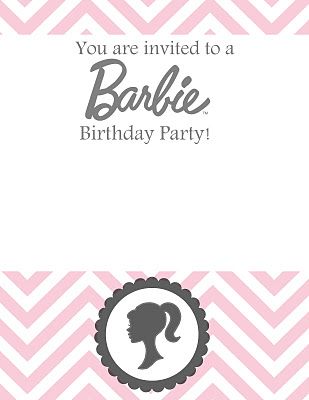 Barbie Birthday, Free template  http://justsewdarncute.blogspot.com/2012/01/barbie-invitation-template.html Barbie Invitation, Free Party Invitations, Barbie Birthday Invitations, Barbie Invitations, Barbie Theme Party, Free Barbie, Barbie Birthday Party, 40th Birthday Invitations, Printable Invitation Templates