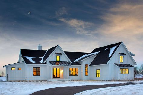 See this modern farmhouse tour in the Midwest that is absolutely stunning Ranch Style Floor Plans, French Provincial Home, Farmhouse Tour, Natural Tile, Marvin Windows, Honed Granite, Modern Farmhouse Home, Bathroom Tile Designs, Ranch House Plans