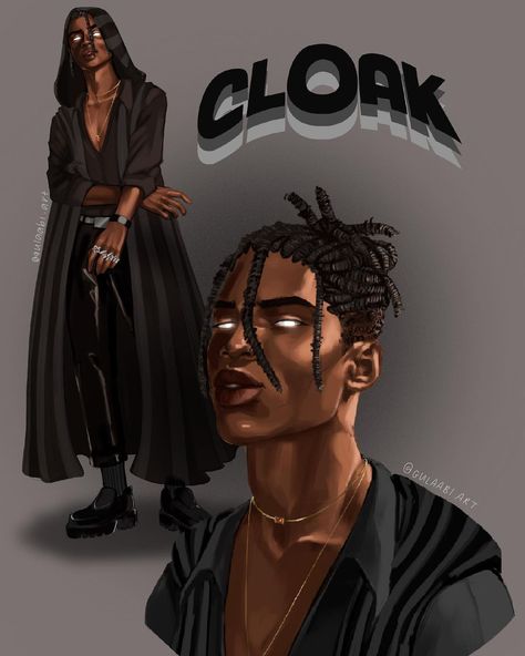 cloak • tyrone johnson ∘₊✧──────────────✧₊∘ @marvel @procreate #cloak #tyronejohnson #tyjohnson #cloakanddagger #fanart #marvelcomics… | Instagram Cloak Marvel, Cloak And Dagger Marvel, Cloak And Dagger Art, Tyrone Johnson, Marvel Knights, Cloak And Dagger, Inspiration Images, Marvel Artwork, Junk Art