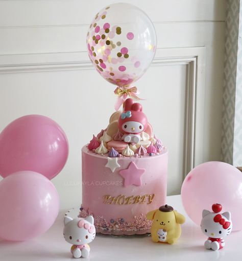 My Melody Party Theme, Melody Cake Design, My Melody Theme Birthday Party Ideas, My Melody Birthday Theme, My Melody Birthday Cake, My Melody Birthday Party, Pastel My Melody, My Melody Cake, My Melody Birthday