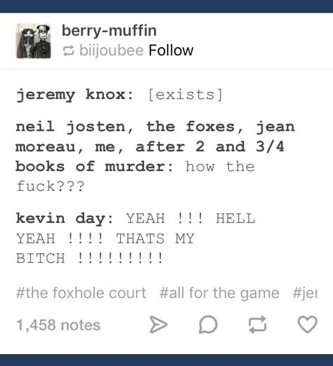 Jean X Jeremy Aftg, Aftg Jerejean, Jean And Jeremy Aftg, Jeremy Knox Aftg, The Foxhole Court Fanart Andrew And Neil, Neil And Andrew Foxhole Court, Aftg Incorrect Quotes, Foxhole Court, Contemporary Books