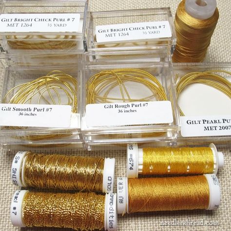 Goldwork Embroidery Supplies for an embroidered frame