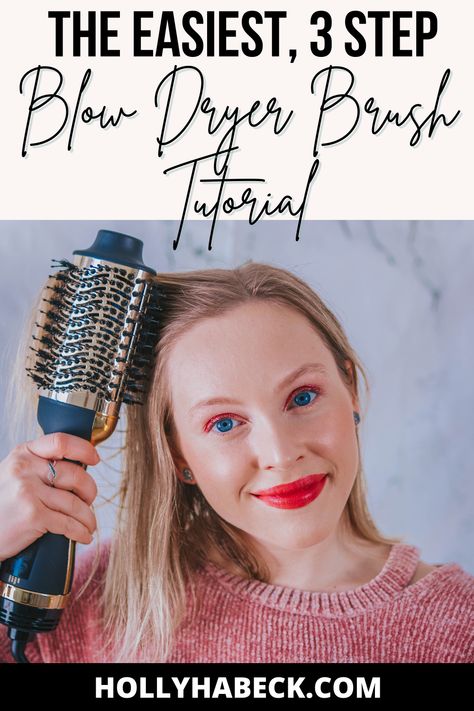 How To Style Hair With Dryer, Blow Dryer Brush Tutorial, Dryer Brush Tutorial, Round Brush Hair Dryer, Blow Dry Hair Straight, Blow Dry Curls, Dry Long Hair, Brush Tutorial, Blow Dryer Brush