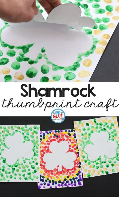 10 St Patricks Day Crafts for Kids Toddlers Preschool Easy DIY To Make Thumbprint Crafts, Simple Art Activity, Shamrock Craft, Fete Saint Patrick, March Crafts, St Patricks Crafts, St. Patrick's Day Crafts, St Patricks Day Crafts For Kids, St Patrick Day Activities