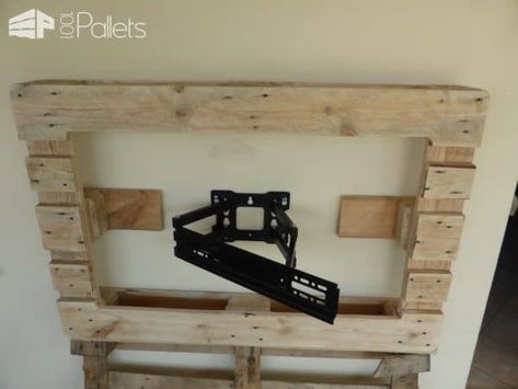 Pyrography-patterned Pallet Television Frame Pallet TV Stands & Racks Television Frame, Pallet Tv, Pallet Tv Stand, Repurpose Pallets, Pallet Tv Stands, Pallet Size, Pyrography Patterns, 1001 Pallets, Wood Projects For Beginners