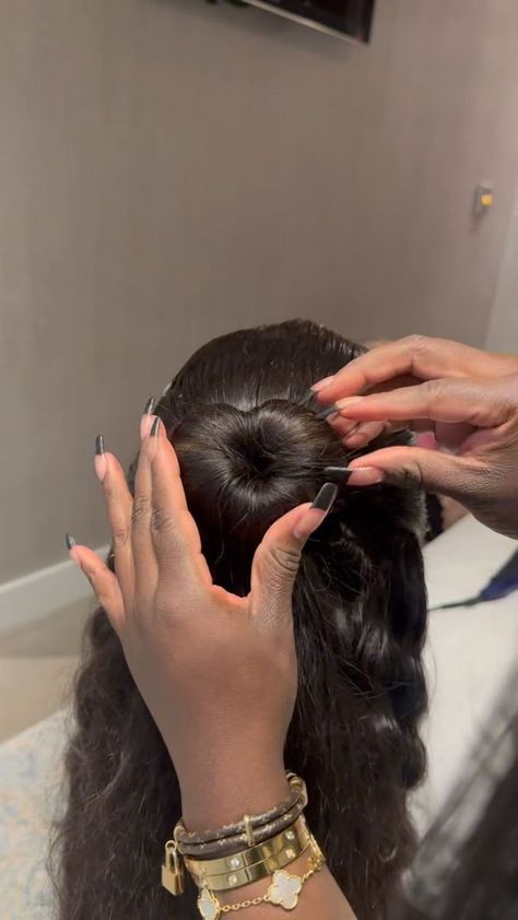 Heart Bun tutorial. 💖 We didn’t get a chance to install this look but I cant wait to try this on someone. ✨ #hair #glamour #glamourboutique #g #hairextensions #indianhair #virginhair #bundles #bundledeals #bodywavehair #straightcurl #curlyhair #wig #blondehair #wigs #wiginspo #wigideas #atlanta #milwaukee #chicago #stylist #hairinspo #hairinspiration #beauty #inspiration | | Doja Cat · Paint The Town Red (Sped Up) Heart Half Up Half Down, Heart Bun Tutorial, Heart Bun, Hair Glamour, Permed Hair, Bun Tutorial, Quick Weave, Body Wave Hair, Permed Hairstyles