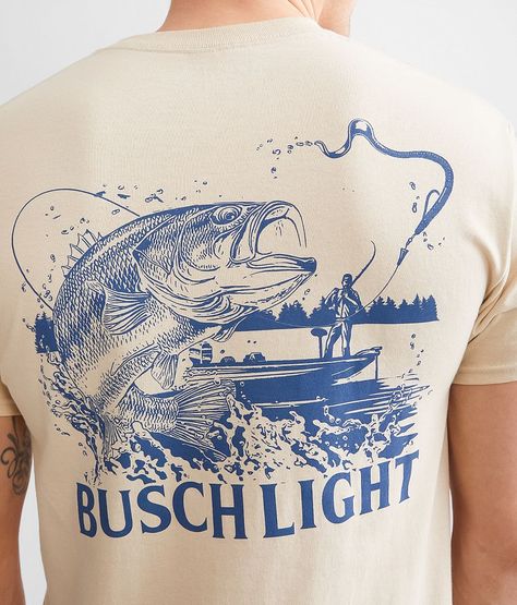 Brew City Busch Light® Wildlife T-Shirt - Cream Large, Men's Sand Graphic t-shirt. 100% Cotton. Machine wash cold inside out with like colors. Only non-chlorine bleach. Tumble dry low. Do not iron. Do not dry clean.. MEN'S T-SHIRT SIZE CONVERSION CHART Size S M L XL XXL XXXL XXXXL Chest 36 38 40 42 44 46 48 Body Length 27 28 29 30 31 32 33 *Conversion sizes may vary. All measurements based on size medium. Apparel & Accessories > Clothing > Shirts & Tops Sketchbook Exercises, Busch Light, Fishing Apparel, Truck Shirt, Truck Shirts, Guy Harvey, Fishing Outfits, Conversion Chart, Fish Design