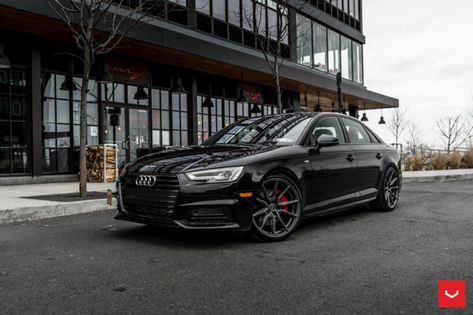 Audi A4 B9 S-Line Trim - Anthracite Color- HYBRID FORGED SERIES: HF-3 - Vossen Wheels Car Vision Board, Audi A4 Black, Audi Wheels, Black Audi, Vossen Wheels, Audi S4, Lamborghini Gallardo, Travel Design, German Cars