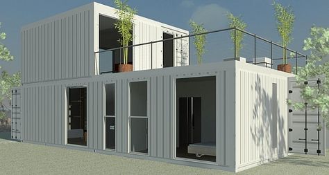 Shipping Container Homes & Buildings: Prefab Modular Two 40' HC and Two 20' HC Shipping Containers Home, Spain Luxury Shipping Container Homes, Container Home Floor Plans, Skin Architecture, Forest House Ideas, Container House Ideas, Container Home Designs, Cordoba Spain, Shipping Container Home Designs, Container Architecture