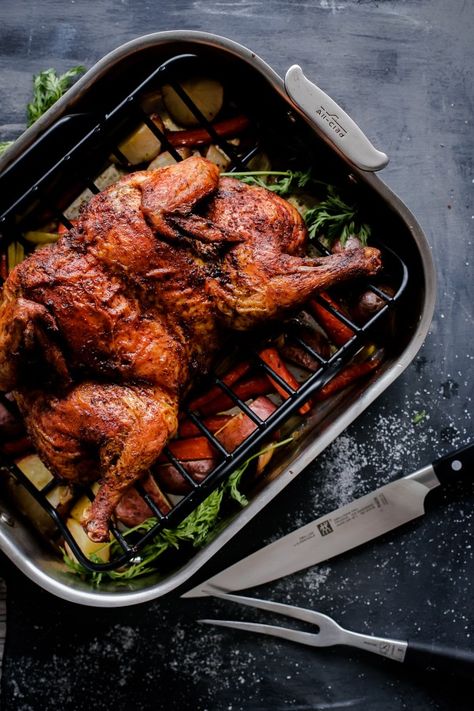 Middle Eastern spatchcocked roast chicken with vegetables - this delicious, easy, simple roast chicken recipe comes together with just one roasting pan. Healthy Winter Meals, Easy Roast Chicken, Spatchcock Chicken, Bourbon Chicken, Chicken With Olives, Roast Chicken Recipes, Grilled Chicken Recipes, Winter Recipes, Middle Eastern Recipes