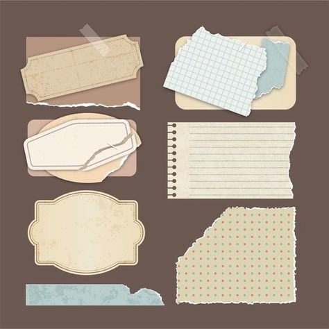 Vintage scrapbook paper collection Free ... | Free Vector #Freepik #freevector #frame #vintage #paper #retro Vintage Stickers Printables Retro, Vintage Paper Design, Paper Design Ideas, Design Ideas Drawing, Baby Shower Scrapbook, Scrapbook Vintage, Vintage Scrapbook Paper, Scrapbook Images, Papel Vintage