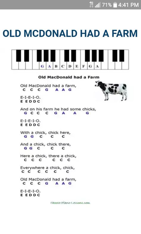 Old MacDonald Had A Farm, Nursery Rhymes, Piano, Sheet Music Nursery Rhyme Piano Sheet Music, Piano Nursery Rhymes, Zelda Piano Sheet Music, Nursery Rhymes Piano Notes, Melodica Songs, Keyboard Piano Notes Songs, Easy Piano Sheet Music With Letters, Piano Sheet Music With Letters, Piano Letters Songs