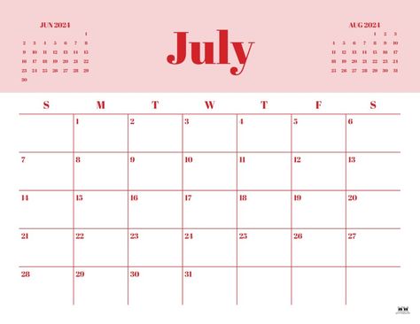 2024 July Calendar, July 2024 Calendar, July Calander, July Calendar 2024, 2024 Calendar Printable Free, July Calendar, Monthly Printable, Elements Canva, Keyword Elements Canva