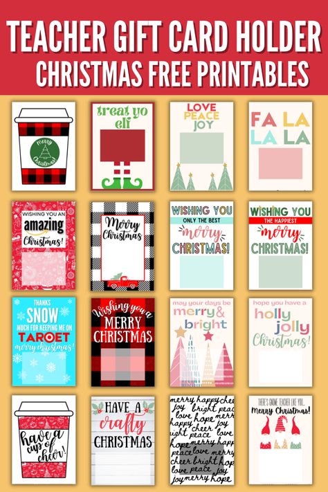 Christmas Target Gift Card Printable, Target Christmas Gift Card Printable, Christmas Gift Card Holders Printable, Amazon Teacher Gift Card, Amazon Gift Card For Teachers, Christmas Amazon Gift Card Printable, Gift Card Tags For Teachers, Free Teacher Gift Card Printable, Starbucks Teacher Gift Christmas Free Printable