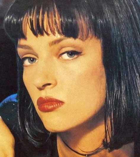 Disfraz Mia Wallace, 90s Models Makeup, Mia Wallace Costume, Pulp Fiction Costume, Uma Thurman Pulp Fiction, Quentin Tarantino Movies, Uma Thurman, Mia 3, Models Makeup