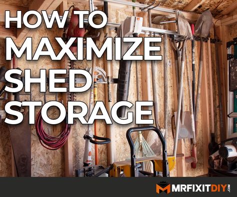 Storage Building Organization, Tool Shed Organizing, Shed Shelving, Sheds Ideas Backyard, Outdoor Tool Storage, Garden Shed Interiors, Shed Landscaping, Carport Sheds, Yard Sheds