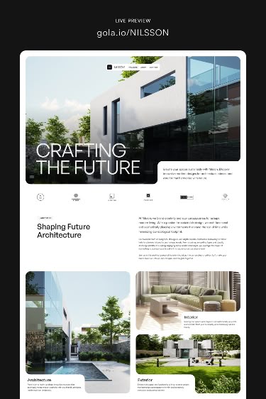 Exterior Design Website - Create a stunning website for your exterior design business with this modern and stylish Webflow template. #webflow #website #template . #Location_Page_Web_Design #Website_Architecture_Design #Modular_Website_Design #Architectural_Website_Design Website Architecture Design, Architectural Website Design, Architecture Website Design Layout, Landscape Design Website, Interior Design Web Design, Modern Minimalist Website Design, Architecture Portfolio Website, Grid Website Design, Environmental Website Design