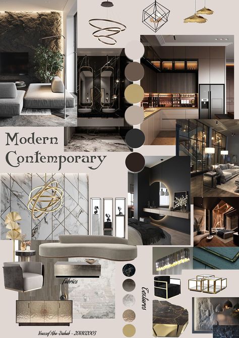 Residence Mood Board, Contemporary Theme Interior Design, Furniture Design Mood Board, Interior Moodboard Presentation, Moodboard Kitchen Design, Interior Design Collage Mood Boards, Contemporary Mood Board Interior Design, Luxury Interior Mood Board, Bedroom Moodboard Interior Design