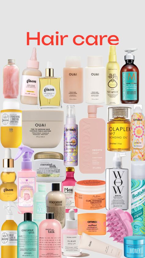 #haircare #hair #hairinspo #gisou #olaplex #preppy #preppyaesthetic #preppyaethestic #fyp #amika Tiktok Hair Products, Sephora Hair Products, Aesthetic Hair Products, Good Hair Products, Hair Wishlist, Preppy Products, Healthy Hair Routine, Carryon Bag, Shampoo Brands