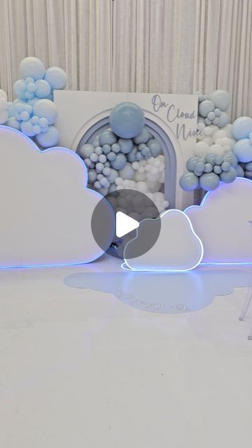 Luxe Ambiance on Instagram: "On Cloud Nine ☁️ ☁️   Design and Decor @luxeambiance  Venue @luxeambiancestudio  Graphics @hybriidbox  Furniture rentals @ruedvine  #oncloudnine #babyshowerdecor #babyshowertheme #dmvparties #dmvdecorator #oncloudninebabyshower #dmvpartyvenue" On Cloud Nine Centerpieces, Cloud 9 Centerpiece, Clouds Theme Party, Cloud 9 Baby Shower Theme Boy, Cloud Theme Birthday Party, Cloud Centerpiece Baby Shower Ideas, Clouds Baby Shower Theme, Cloud Themed Baby Shower Ideas, Cloud Baby Shower Theme Boy