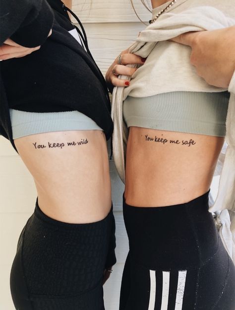 Rib Tattoo Designs, Tattoo Placement For Women, Mommy Daughter Tattoos, Small Best Friend Tattoos, Cute Best Friend Tattoos, Group Tattoos, Partner Tattoos, Matching Friend Tattoos, Cute Matching Tattoos