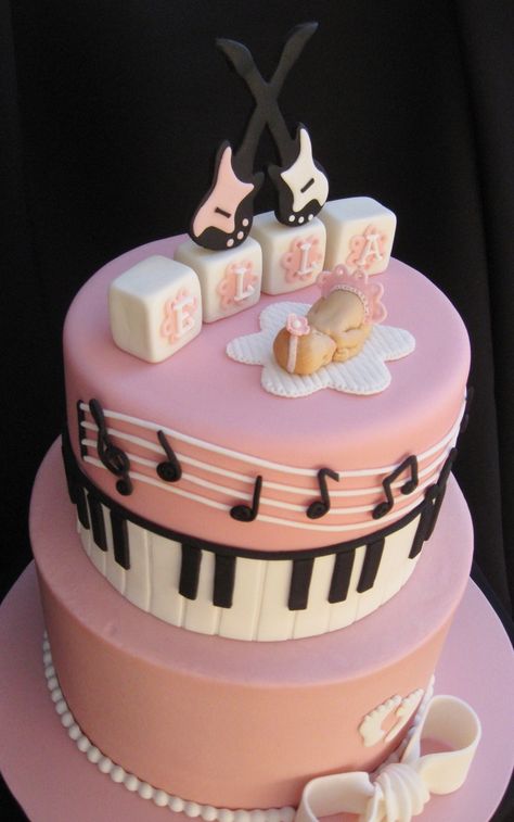 Music Baby Shower Rock Baby Showers, Shower Music, Music Cakes, Halloween Cake Topper, Baby Shower Diaper Cake, Baby Shower Princess, Baby Shower Diapers, Star Baby Showers