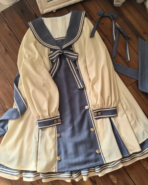 👀Sailor Lolita dress with sailor collar design, 3 colors available. 👗Full set includes a dress, a choker and a pair of hairclips. 🛒Price: $ 69.50 👉Search 'CTL-028' on devilinspired.com #devilinspired #sailordress #sailorfashion #lolitacoord #lolitafasion #sailorlolita Sailor Outfit, Steampunk Fashion Female, Steampunk Fashion Male, Gothic Skirts, Sailor Fashion, Sailor Dress, Sailor Collar, Winter Dress, Outfits With Hats