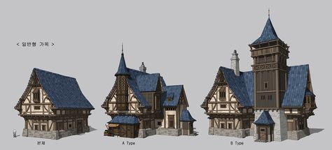 ArtStation - House concept art, hahi YU Concept House Art, Fable 2 Concept Art, Small Medieval House Concept Art, Fantasy House Concept, House Concept Art, 3d Karakter, House Concept, Fantasy Town, Minecraft Medieval