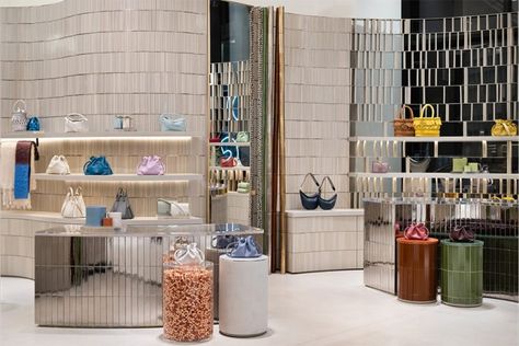 Loewe Store, Off White Store, Jewelry Store Design, Accessories Display, Retail Design Blog, Retail Interior, Department Stores, Store Interior, Window Installation