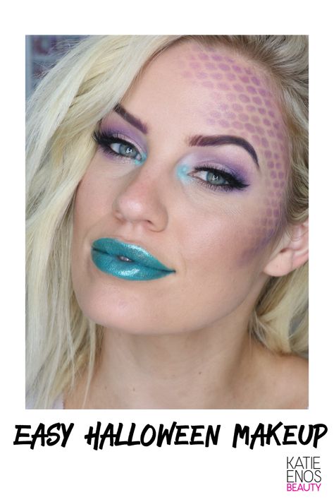 Mermaid Eye Makeup Halloween, Ursula Makeup For Kids, Mermaid Makeup Halloween Kids Easy, Mermaid Eyeshadow Tutorial, Easy Mermaid Makeup Tutorial, Simple Ursula Makeup, Mermaid Makeup Easy, Kids Mermaid Makeup, Diy Mermaid Makeup